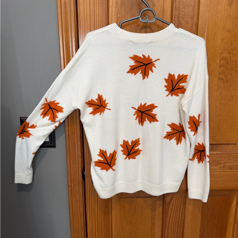 LOFT Fall leaves sweater- size small - Picture 5 of 9
